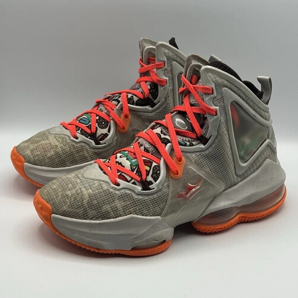 2021 Nike LeBron 19 Mid Gray Basketball Shoes - Youth Size 6 Women's‎ Size 7.5